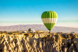 Hot air balloon over Cappadocia at sunrise – spiritual travel in Turkey